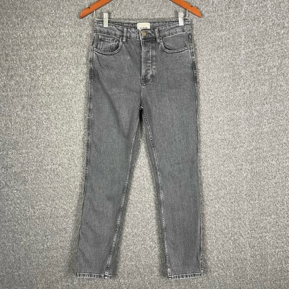 Sézane Brut Sexy Organic Cotton Straight Leg Middle Grey Jeans 36 / US 4 Tall - Picture 4 of 16